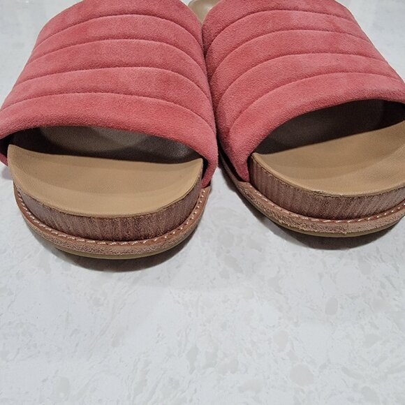 Johnny Was Pink Suede Slide Sandals Size 9 Comfortable Summer Vacatiom - Picture 4 of 7